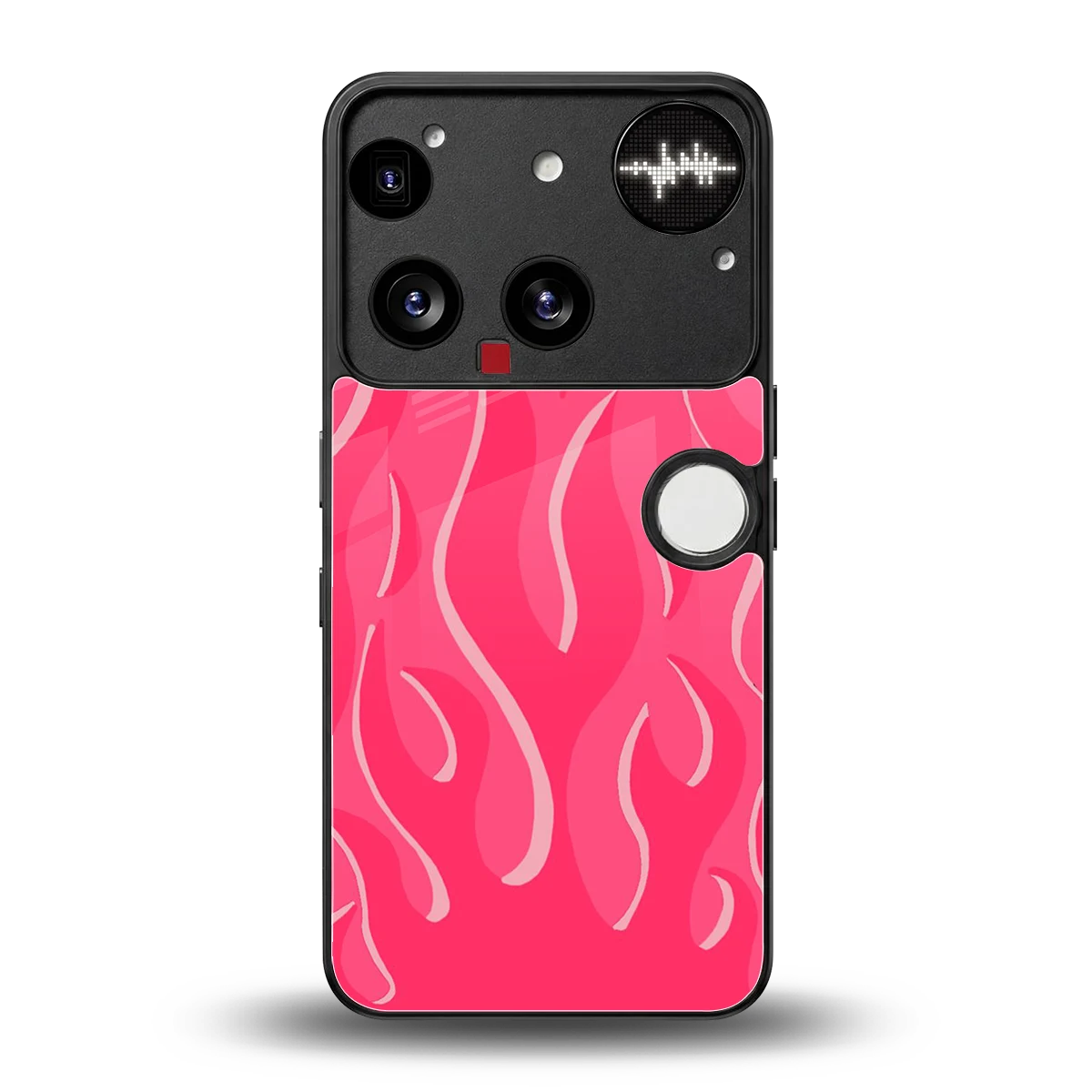 Y2K Retro Hot Pink Flames back phone cover | glass case for nothing phone 3