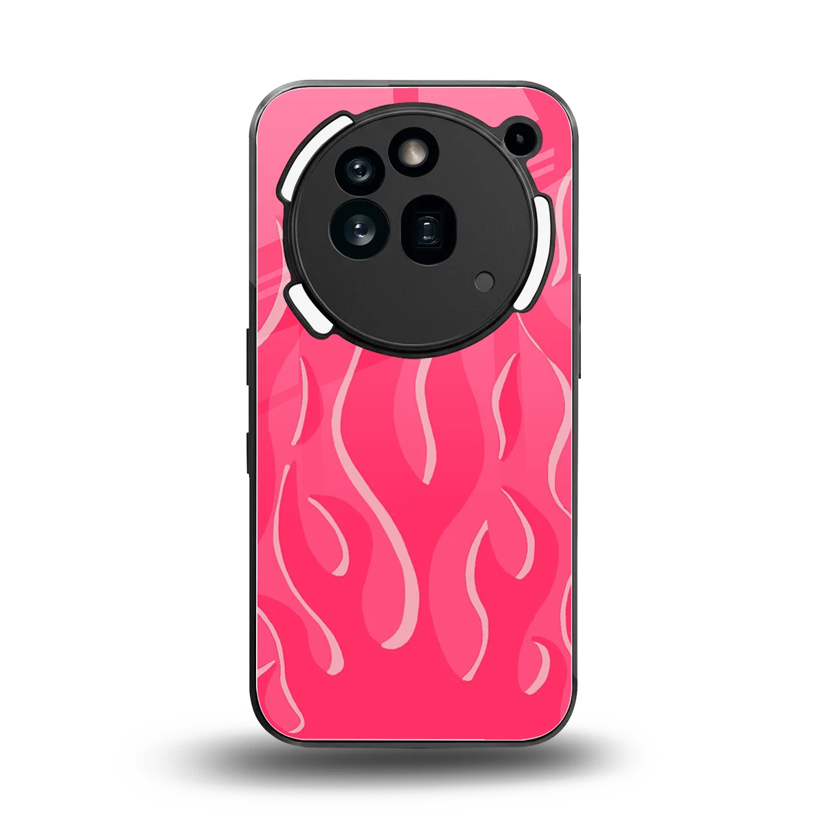 Y2K Retro Hot Pink Flames back phone cover | glass case for nothing phone 3a pro