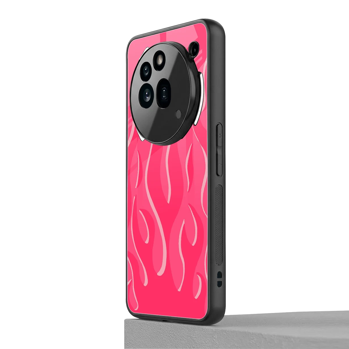 Y2K Retro Hot Pink Flames nothing phone 3a pro mobile cover | shockproof glass phone case