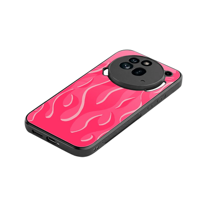Y2K Retro Hot Pink Flames stylish phone case for nothing phone 3a pro | glossy glass and slim fit