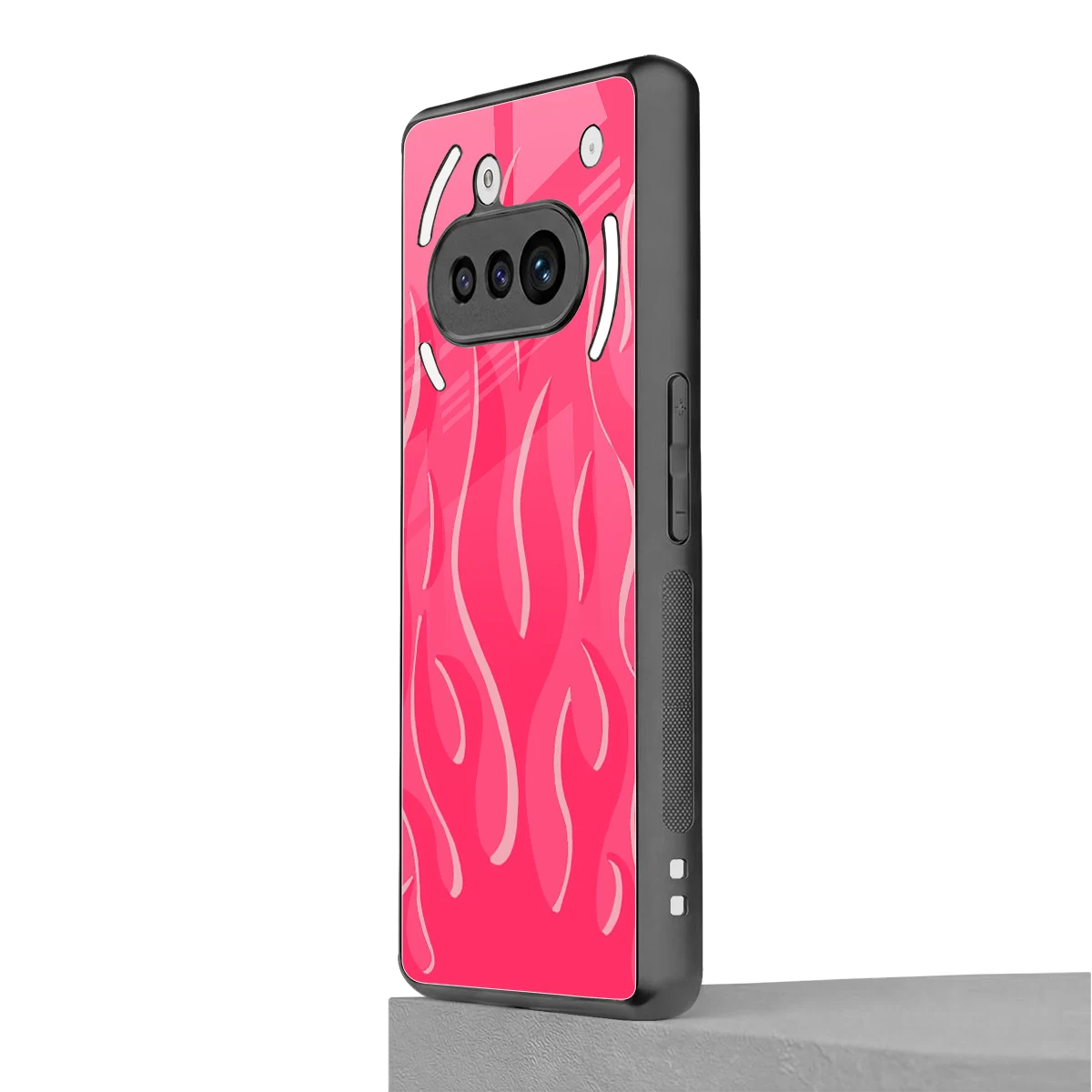 Y2K Retro Hot Pink Flames nothing phone 3a mobile cover | shockproof glass phone case