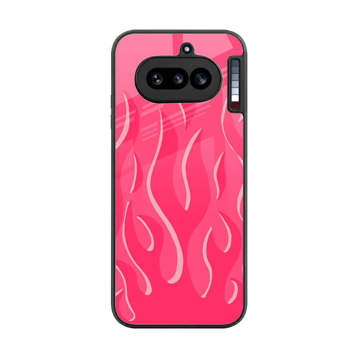 Y2K Retro Hot Pink Flames back phone cover | glass case for nothing phone 4a