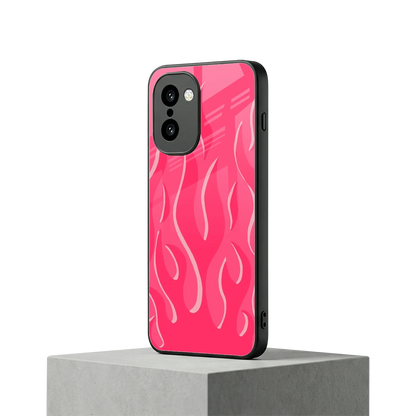 Y2K Retro Hot Pink Flames oneplus 15r mobile cover | shockproof glass phone case