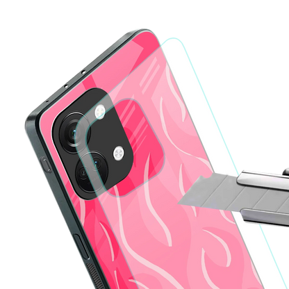 Y2K Retro Hot Pink Flames stylish phone case for oneplus nord 3 | glossy glass and slim fit