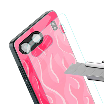 Y2K Retro Hot Pink Flames stylish phone case for oneplus nord 4 | glossy glass and slim fit