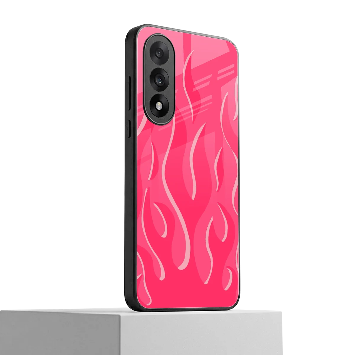 Y2K Retro Hot Pink Flames oneplus nord 5 mobile cover | shockproof glass phone case