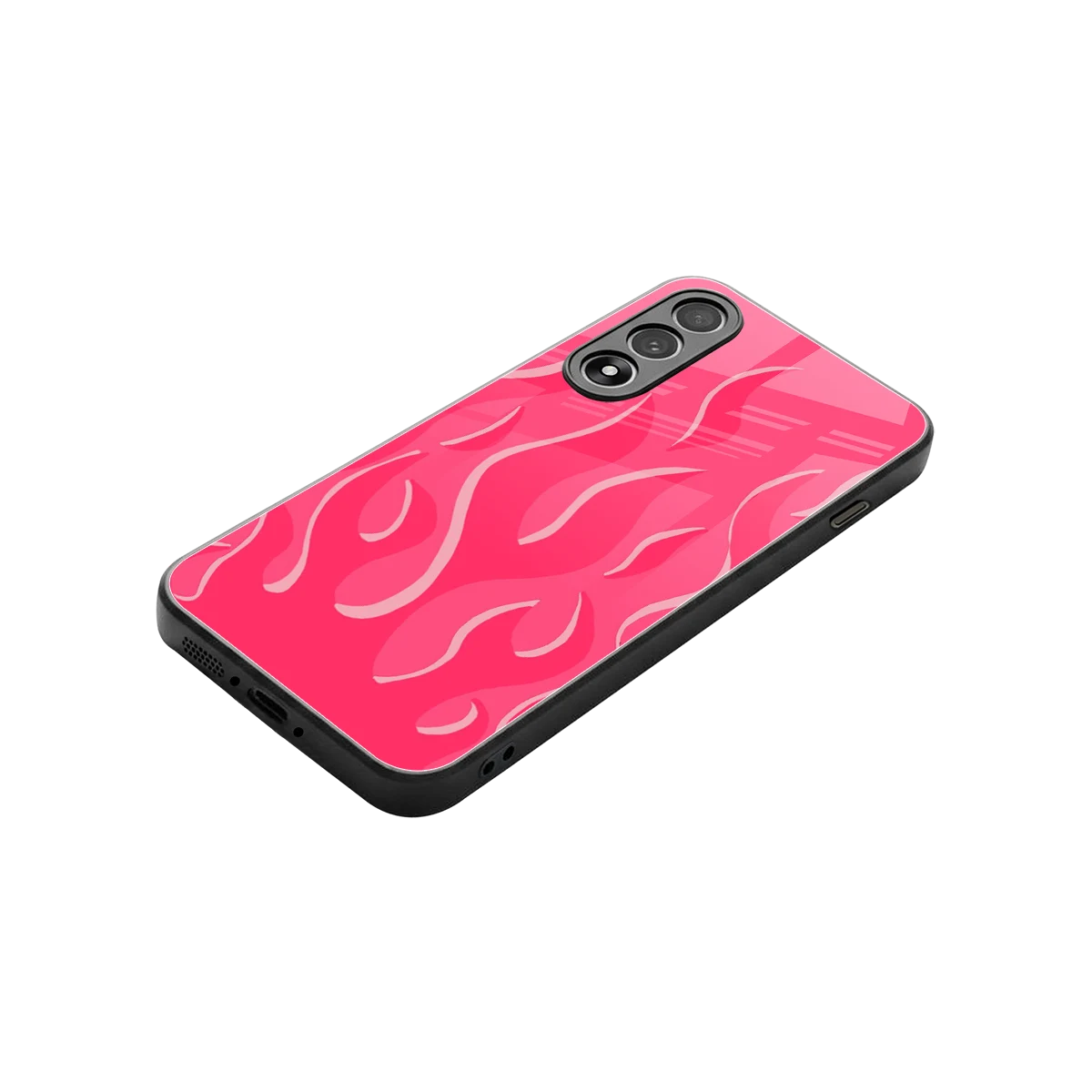 Y2K Retro Hot Pink Flames stylish phone case for oneplus nord 5 | glossy glass and slim fit