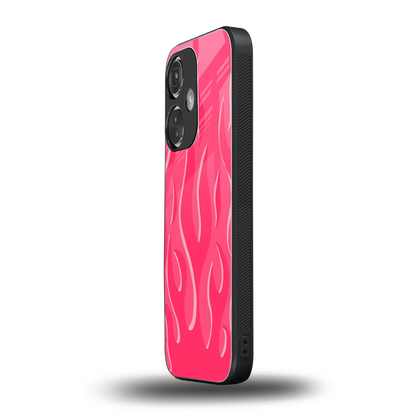 Y2K Retro Hot Pink Flames oneplus nord ce 3 mobile cover | shockproof glass phone case