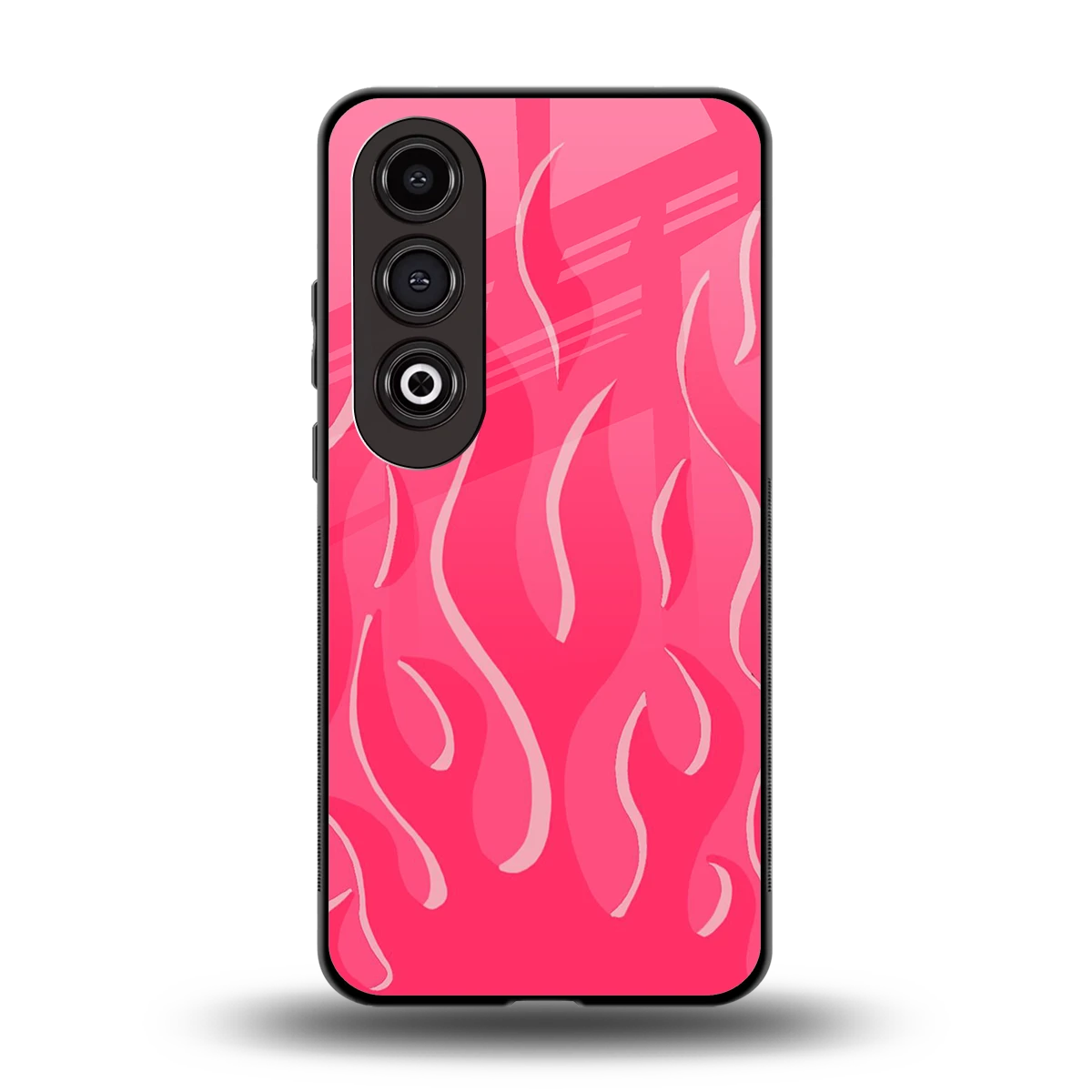 Y2K Retro Hot Pink Flames back phone cover | glass case for oneplus nord ce 4