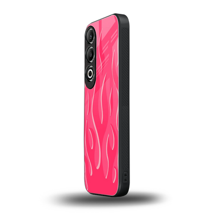 Y2K Retro Hot Pink Flames oneplus nord ce 4 mobile cover | shockproof glass phone case