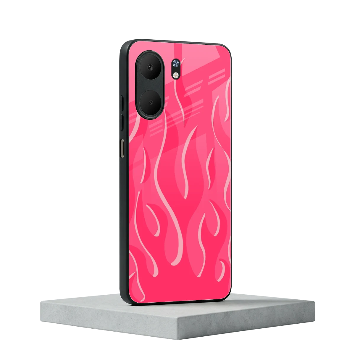 Y2K Retro Hot Pink Flames oppo a5x 5g mobile cover | shockproof glass phone case