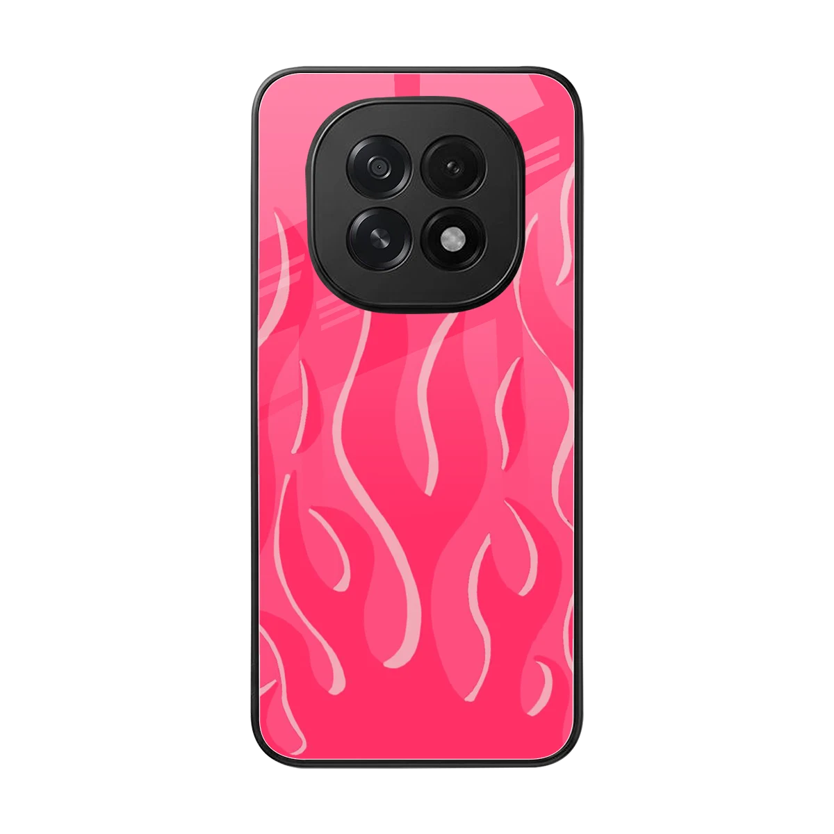Y2K Retro Hot Pink Flames back phone cover | glass case for oppo f29 5g