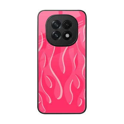 Y2K Retro Hot Pink Flames back phone cover | glass case for oppo f29 5g