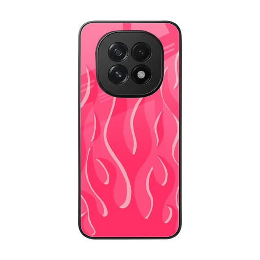 Y2K Retro Hot Pink Flames back phone cover | glass case for oppo f29 5g