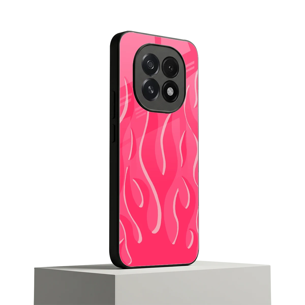 Y2K Retro Hot Pink Flames oppo f29 5g mobile cover | shockproof glass phone case
