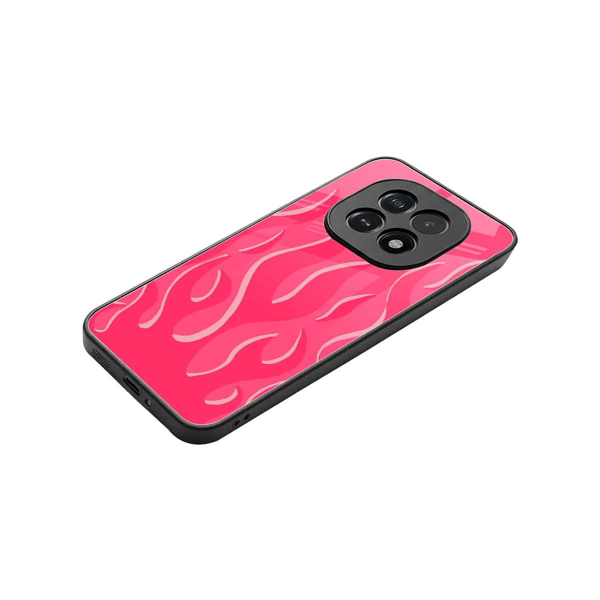 Y2K Retro Hot Pink Flames stylish phone case for oppo f29 5g | glossy glass and slim fit