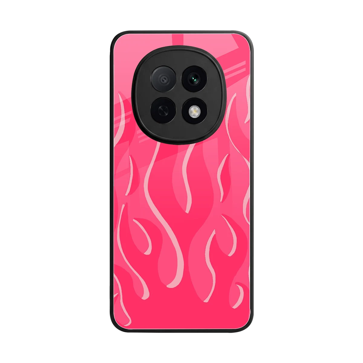 Y2K Retro Hot Pink Flames back phone cover | glass case for oppo f29 pro 5g