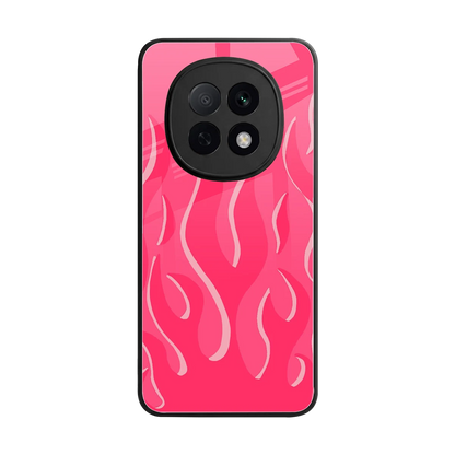 Y2K Retro Hot Pink Flames back phone cover | glass case for oppo f29 pro 5g