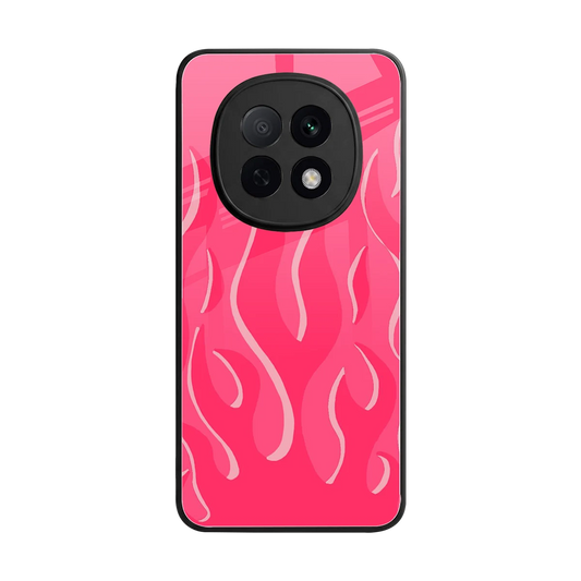 Y2K Retro Hot Pink Flames back phone cover | glass case for oppo f29 pro 5g