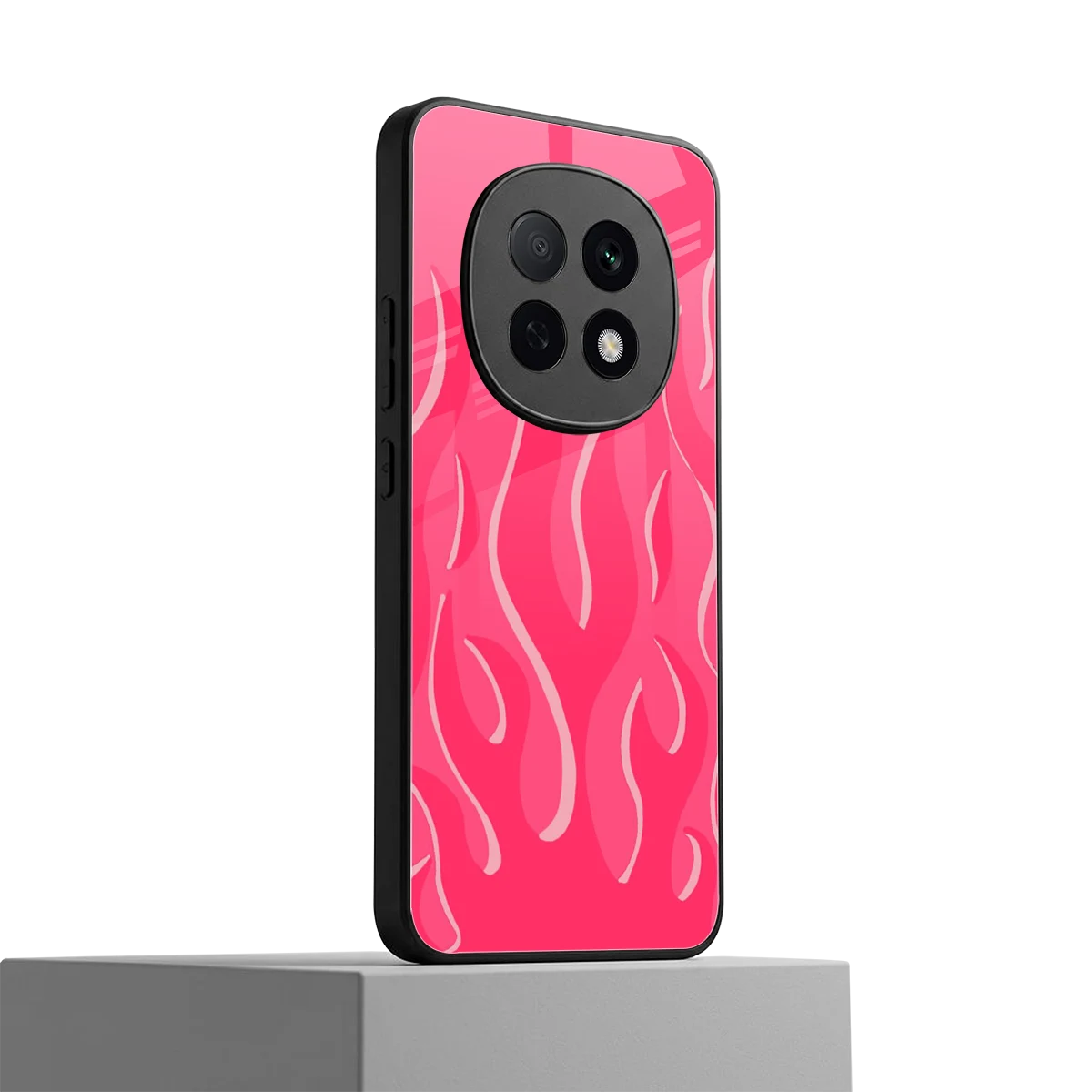 Y2K Retro Hot Pink Flames oppo f29 pro 5g mobile cover | shockproof glass phone case
