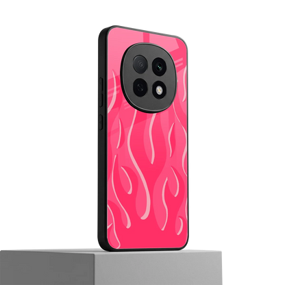 Y2K Retro Hot Pink Flames oppo f29 pro 5g mobile cover | shockproof glass phone case