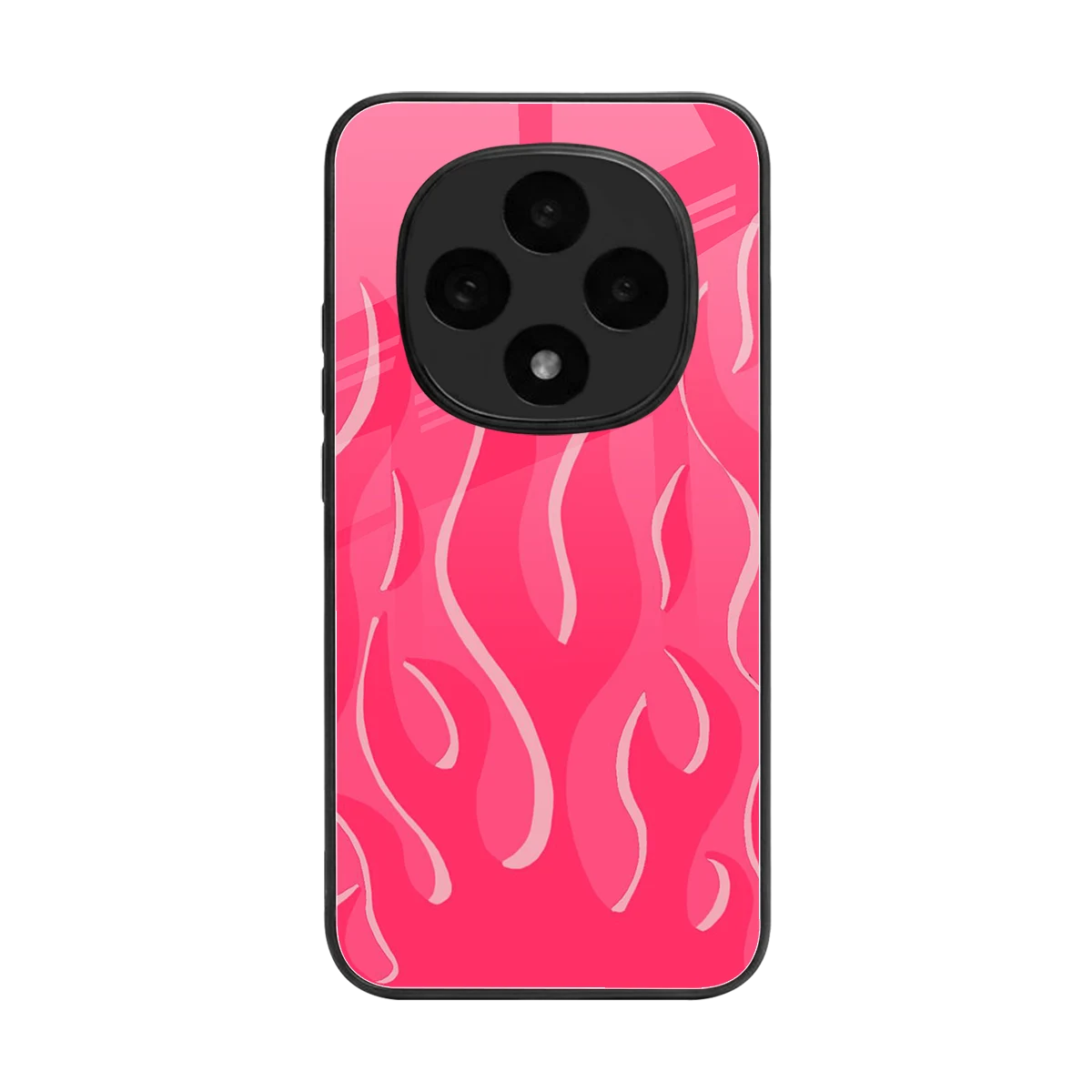 Y2K Retro Hot Pink Flames back phone cover | glass case for oppo f31 pro 5g