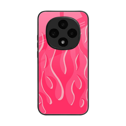 Y2K Retro Hot Pink Flames back phone cover | glass case for oppo f31 pro 5g