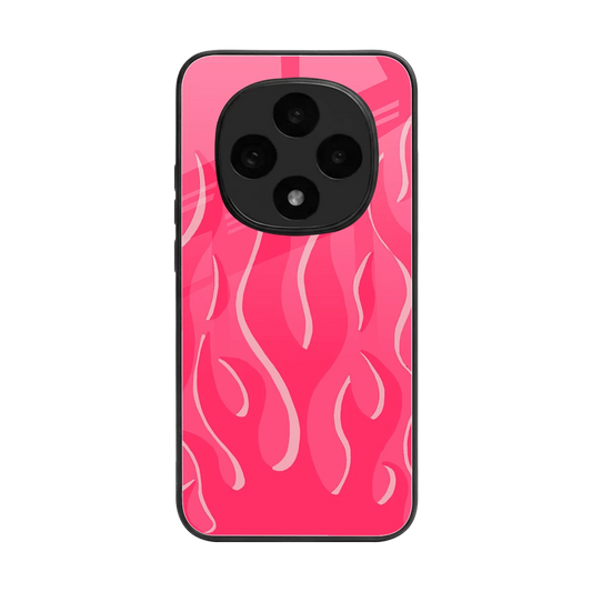 Y2K Retro Hot Pink Flames back phone cover | glass case for oppo f31 pro 5g