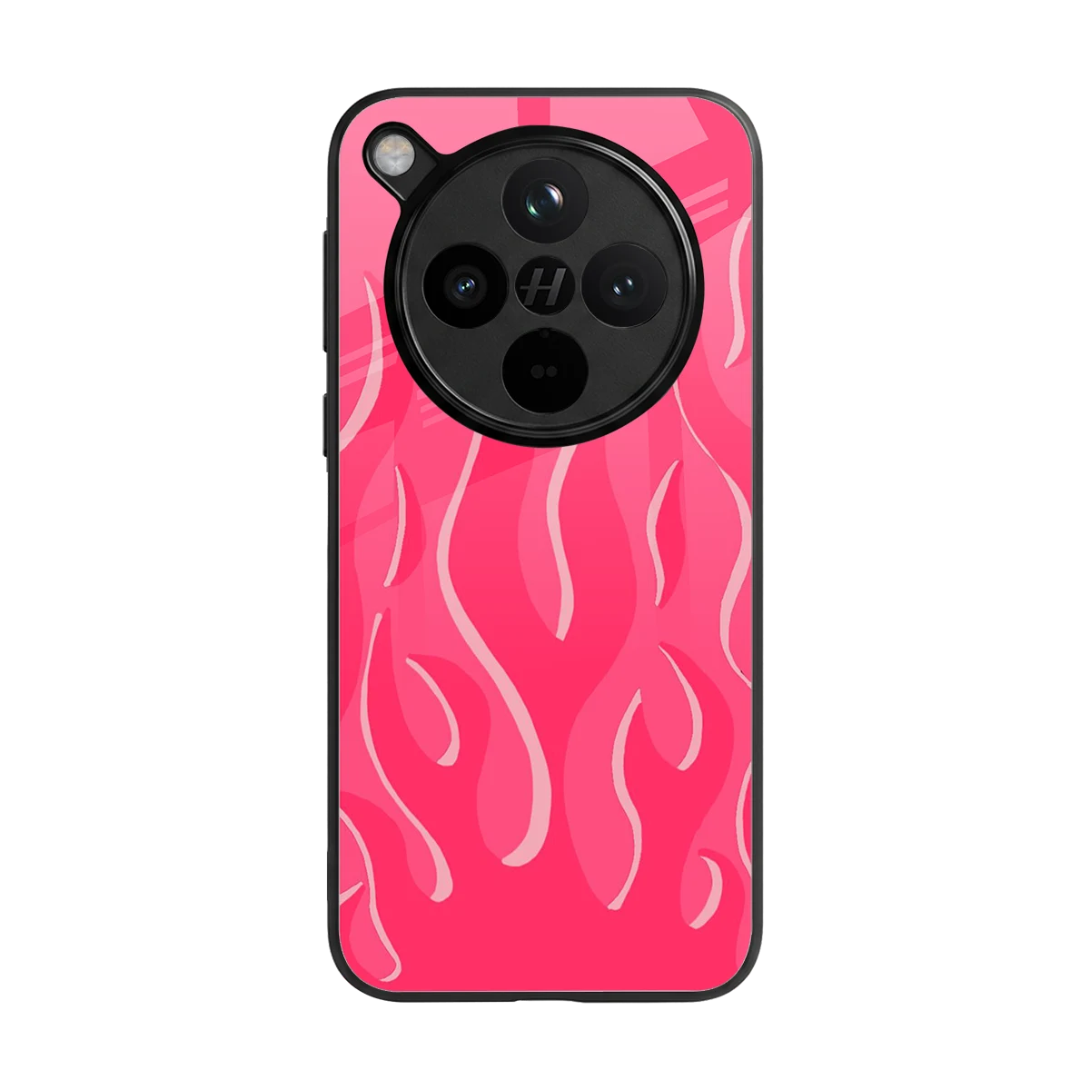 Y2K Retro Hot Pink Flames back phone cover | glass case for oppo find x8