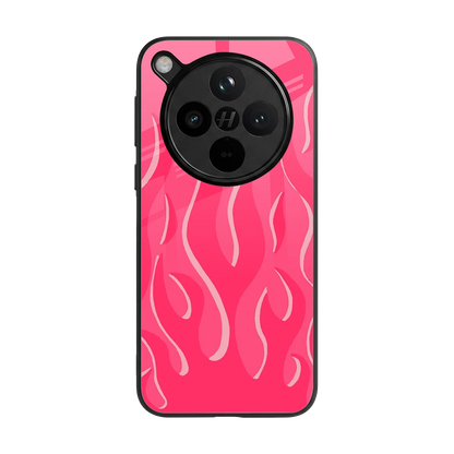 Y2K Retro Hot Pink Flames back phone cover | glass case for oppo find x8