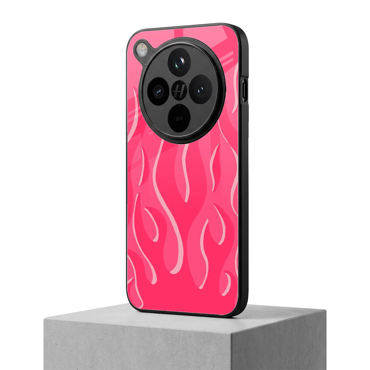 Y2K Retro Hot Pink Flames oppo find x8 mobile cover | shockproof glass phone case