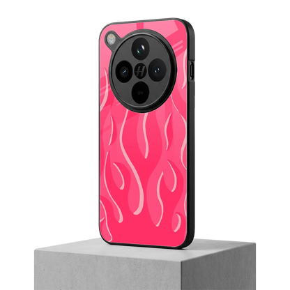 Y2K Retro Hot Pink Flames oppo find x8 mobile cover | shockproof glass phone case