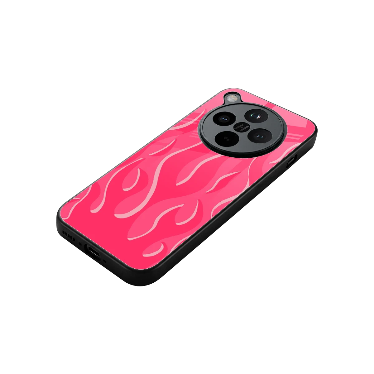 Y2K Retro Hot Pink Flames stylish phone case for oppo find x8 | glossy glass and slim fit
