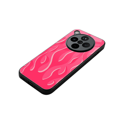 Y2K Retro Hot Pink Flames stylish phone case for oppo find x8 | glossy glass and slim fit