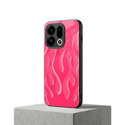 Y2K Retro Hot Pink Flames oppo find x9 mobile cover | shockproof glass phone case