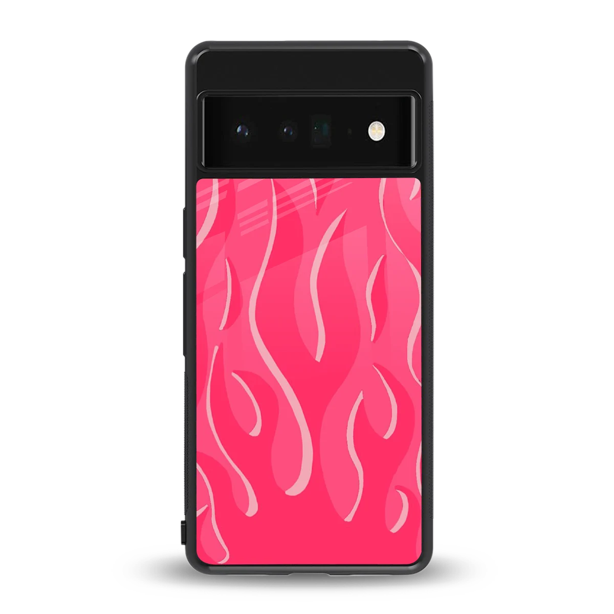 Y2K Retro Hot Pink Flames back phone cover | glass case for google pixel 6 pro