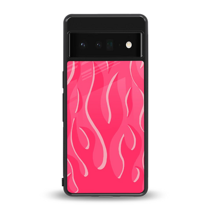 Y2K Retro Hot Pink Flames back phone cover | glass case for google pixel 6 pro