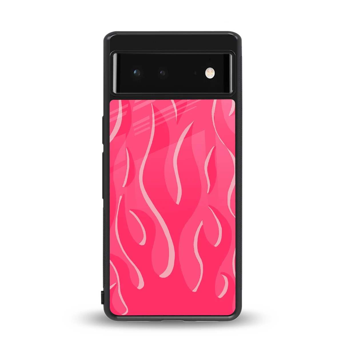 Y2K Retro Hot Pink Flames back phone cover | glass case for google pixel 6
