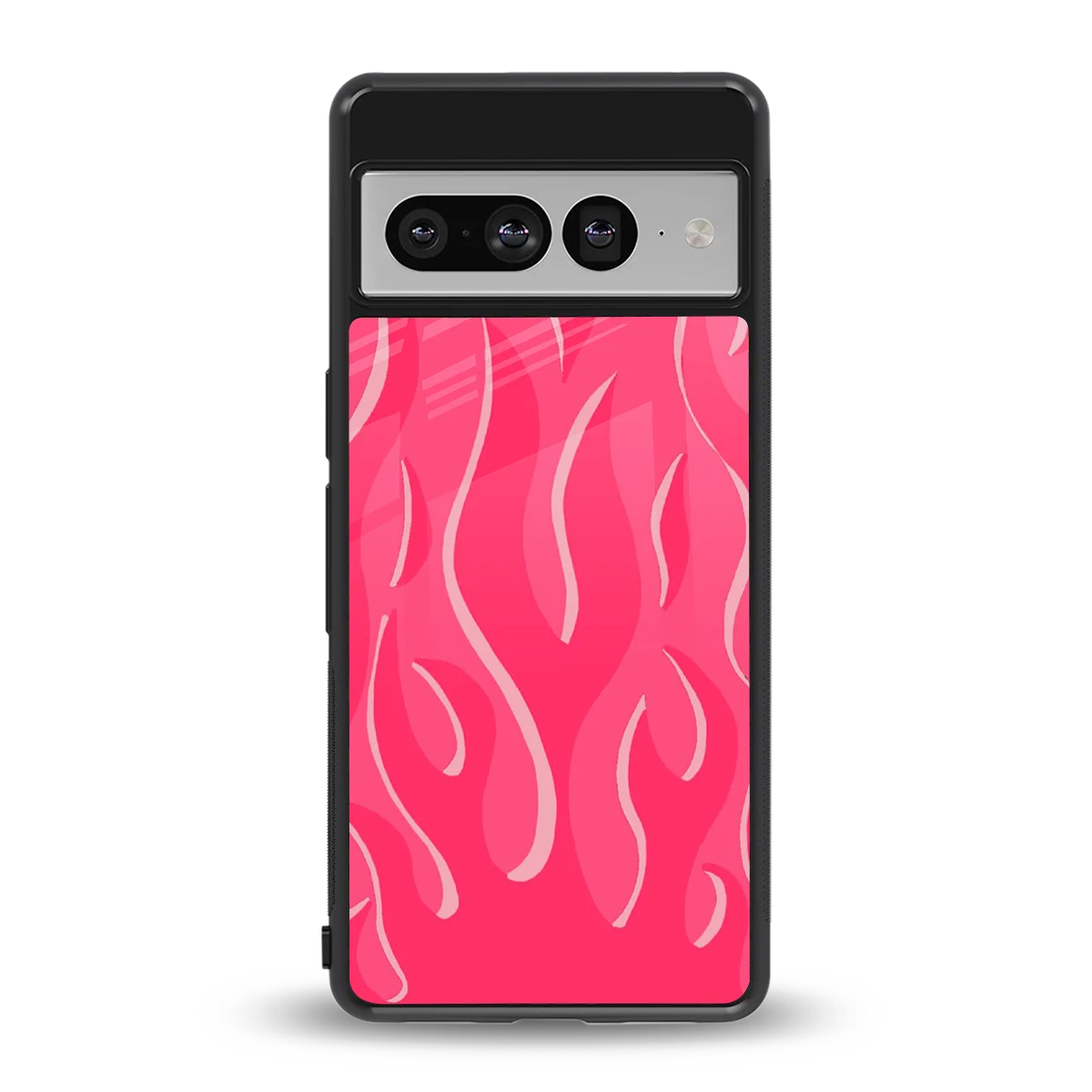Y2K Retro Hot Pink Flames back phone cover | glass case for google pixel 7 pro