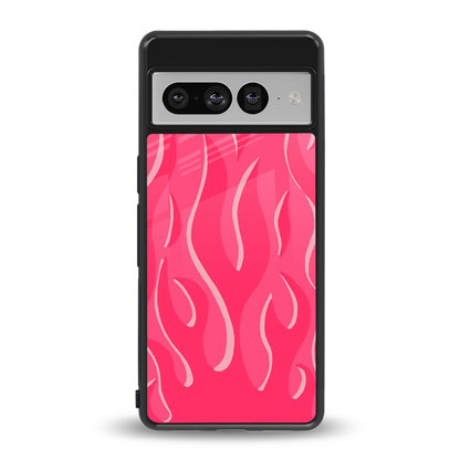Y2K Retro Hot Pink Flames back phone cover | glass case for google pixel 7 pro