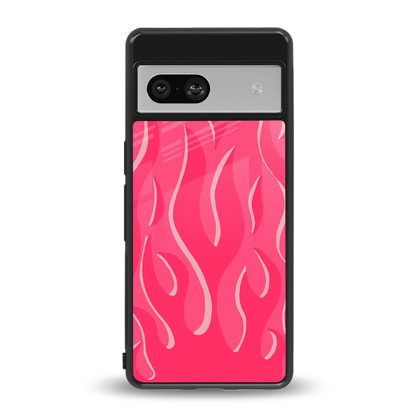 Y2K Retro Hot Pink Flames back phone cover | glass case for google pixel 7a