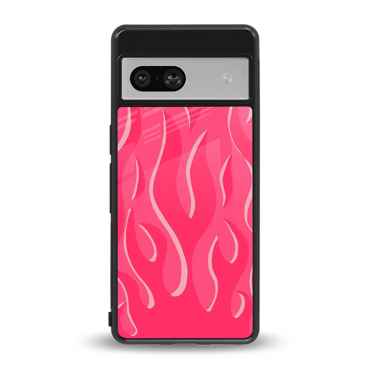 Y2K Retro Hot Pink Flames back phone cover | glass case for google pixel 7a