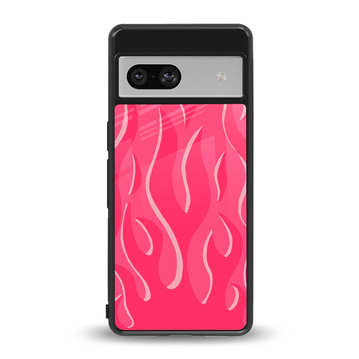 Y2K Retro Hot Pink Flames back phone cover | glass case for google pixel 7