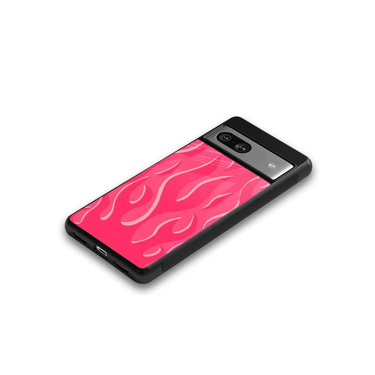 Y2K Retro Hot Pink Flames google pixel 7a mobile cover | shockproof glass phone case