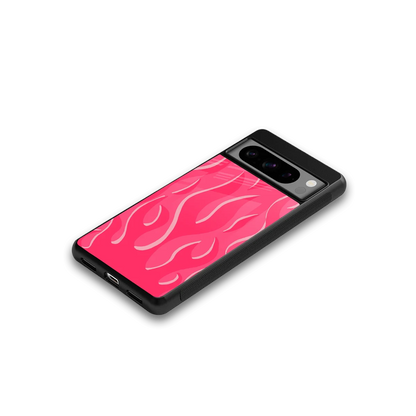 Y2K Retro Hot Pink Flames google pixel 8 pro mobile cover | shockproof glass phone case