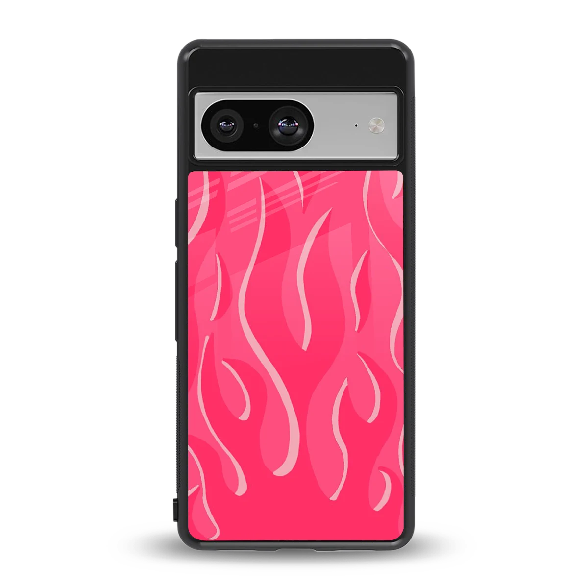 Y2K Retro Hot Pink Flames back phone cover | glass case for google pixel 8