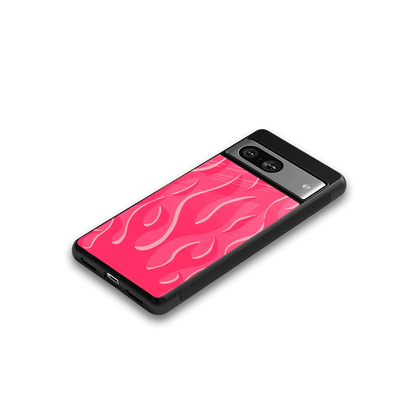 Y2K Retro Hot Pink Flames google pixel 8 mobile cover | shockproof glass phone case