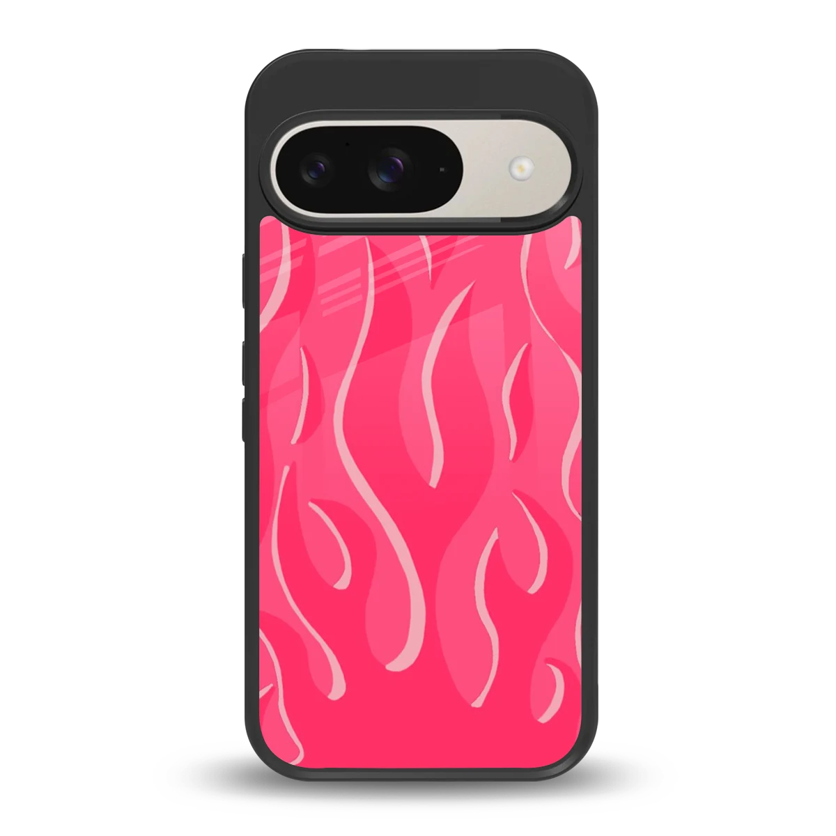 Y2K Retro Hot Pink Flames back phone cover | glass case for google pixel 9