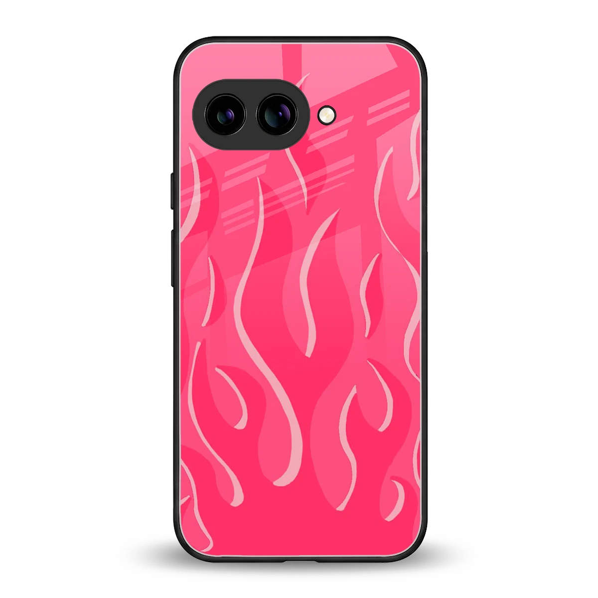 Y2K Retro Hot Pink Flames back phone cover | glass case for google pixel 10a