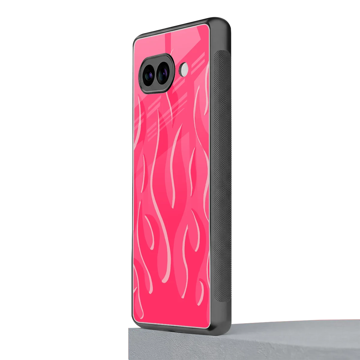 Y2K Retro Hot Pink Flames google pixel 10a mobile cover | shockproof glass phone case